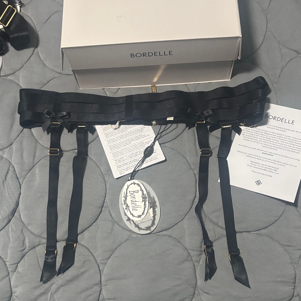 Bordelle Black Garter Belt NWT